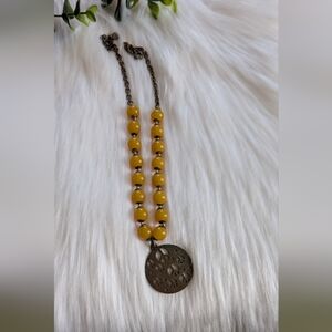 Peace sign Hippie / Boho pendant cute beaded necklace